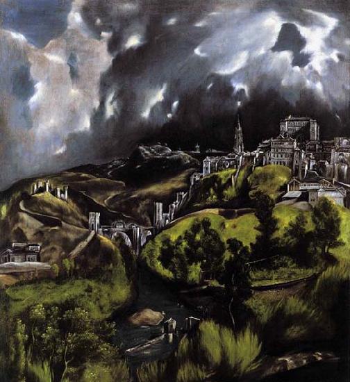 GRECO, El A View of Toledo Sweden oil painting art